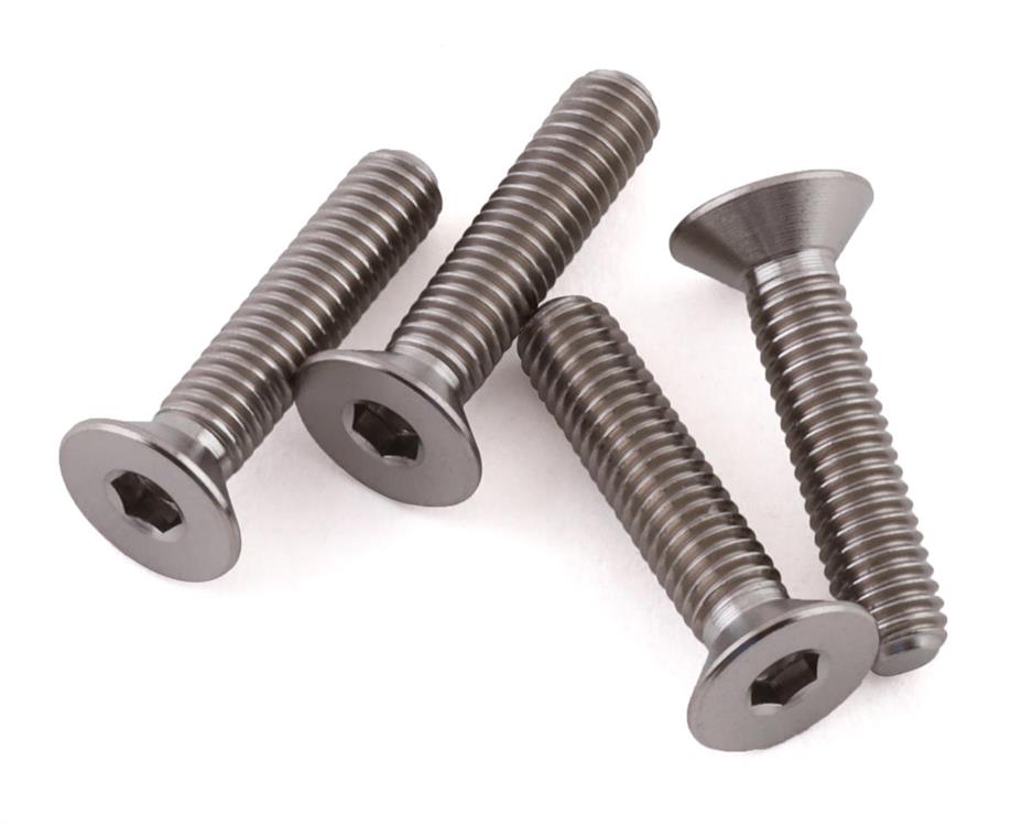 ProTek RC 3x14mm "Grade 5" Titanium Flat Head Hex Screw (4)