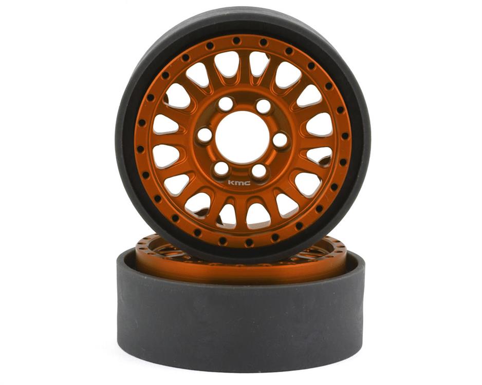 Vanquish Products KMC KM445 Impact 1.9" Beadlock Crawler Wheels (Orange) (2)