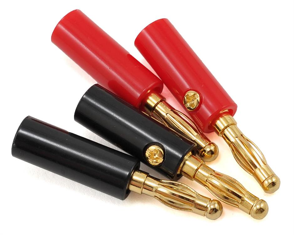 ProTek RC 4.0mm Gold Plated Banana Plugs (2 Red/2 Black)