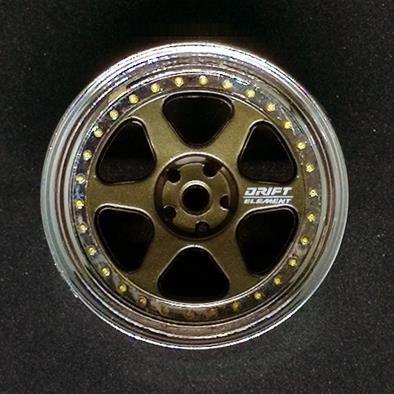 wheel Bronze Chrome Lip with Gold Rivets