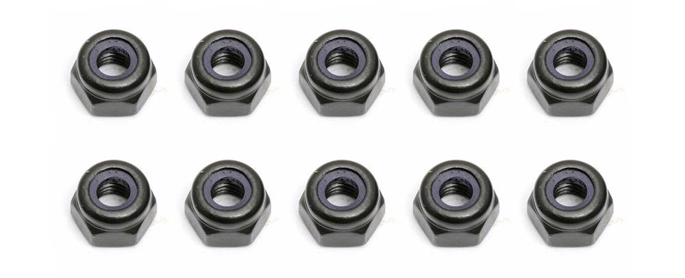 Locknuts, M3, black steel