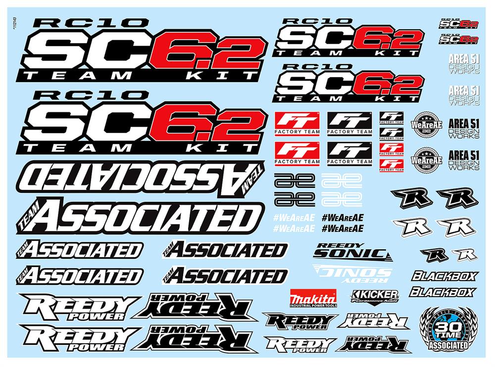 RC10SC6.2 Decal Sheet