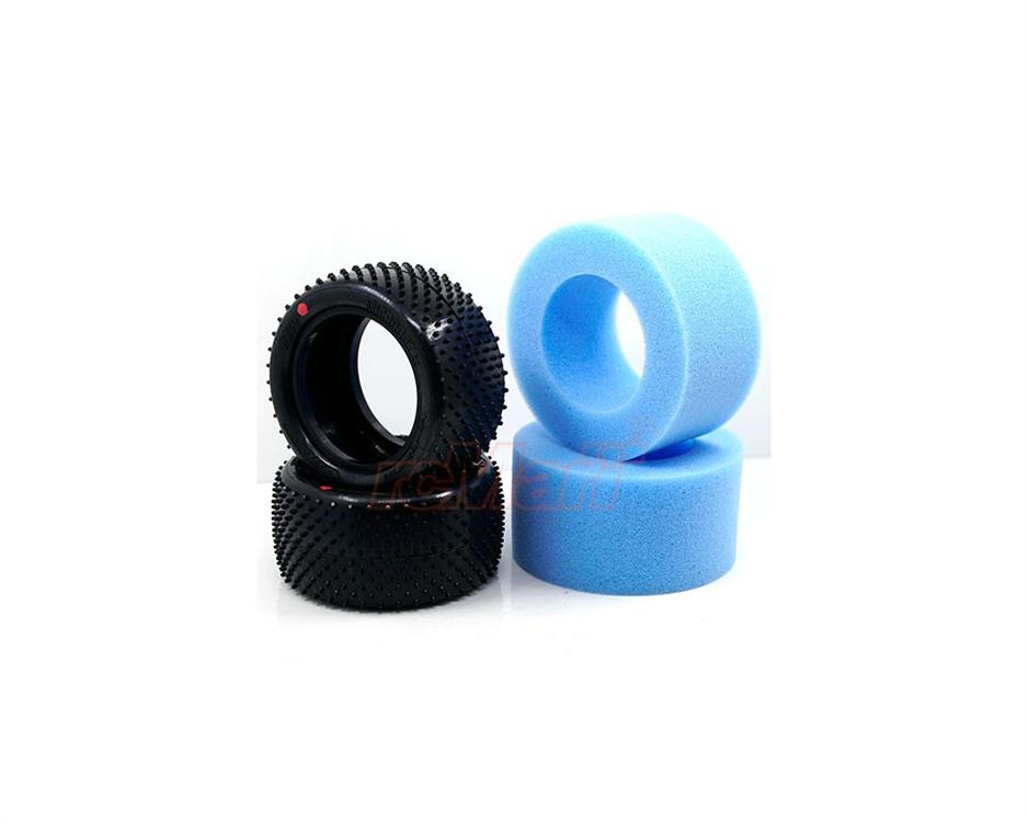 MICRO DOT Rear Blue compound (Soft) 1/10 Astro turf / Carpet tires with Inserts 2pcs 