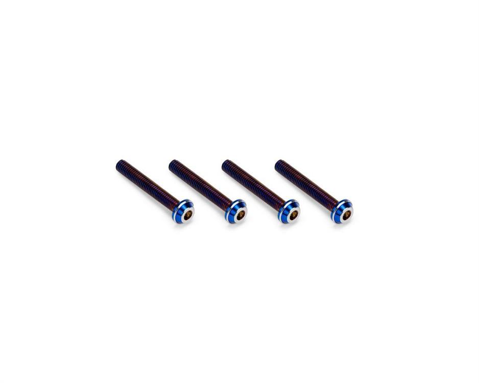 JConcepts 3x20mm Titanium Top Hat Screws (Blue) (4)