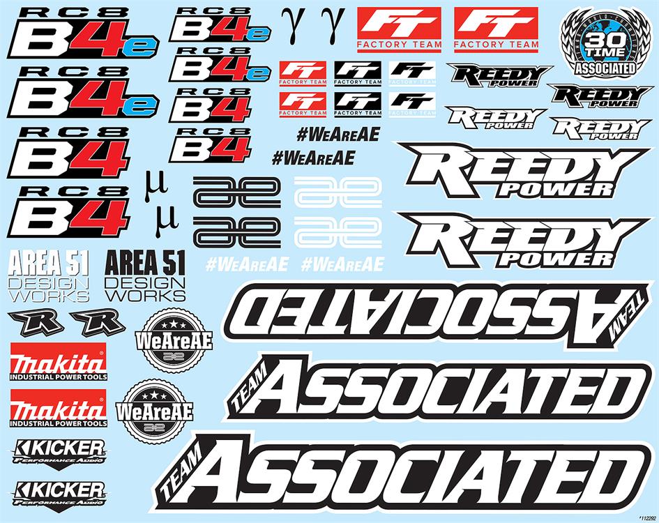 RC8B4 Decal Sheet