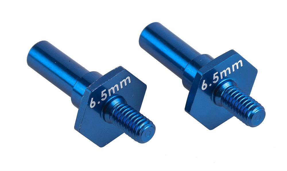 RC10B7 Front Axles, 6.5mm, blue aluminum