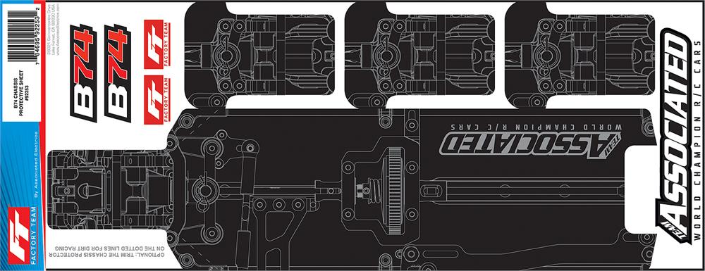 RC10B74.1/B74.1D/B74 FT Chassis Protective Sheet, printed