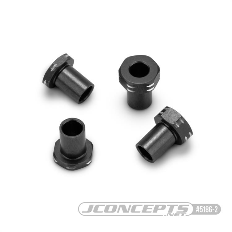 JConcepts RC10B7 Aluminum Caster Hat Bushings (Black) (4)