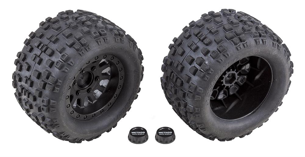 Rival MT10 Tires and Method Wheels, mounted, hex, black