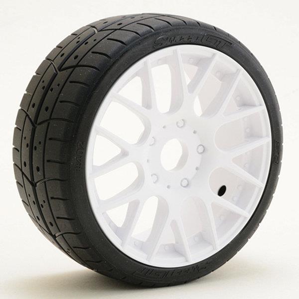 Sweep 1:8 EXP GT racing treaded glued tires 45deg. w/Belt(EVO16 white wheel), 2pcs 