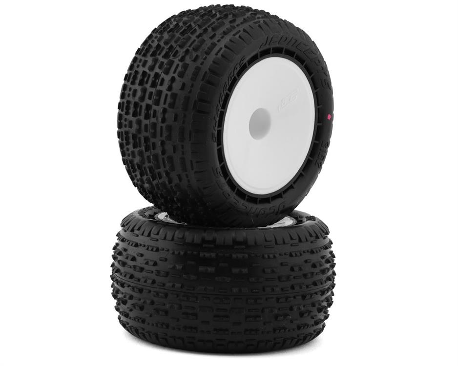 JConcepts Swaggers 2.2" Pre-Mounted Stadium Truck Tires (White) (2) (Pink)