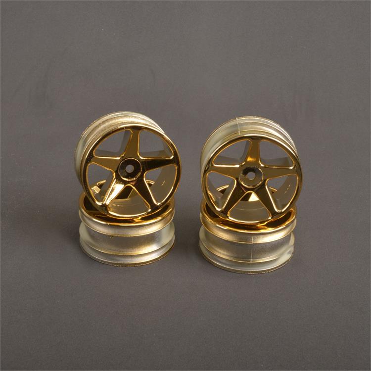 Wheel; 5 sp 25mm +5mm - Gold (pr) (Pk4)