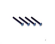 JConcepts 3x24mm Titanium Top Hat Screws (Blue) (4)