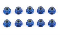 FT Locknuts, M4, flanged, blue aluminum