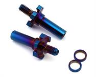 JConcepts RC10B7/RC10B7D Adjustable Titanium Front Axle (Blue) (2)