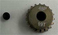 motordrev / pinion,  48P 19T, för 1:10, 3,175mm axel (7075 hard）
