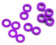 ProTek RC Aluminum Ball Stud bricka Set (Purple) (12) (0.5mm, 1.0mm & 2.0mm)