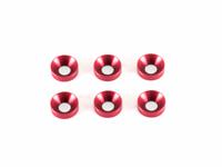 INFINITY Countersunk Washers 3mm Red (6)