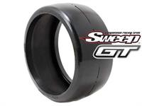 Sweep 1:8 EXP GT racing slick glued tires 45deg. w/Belt(EVO16 black wheel), 2pcs 