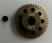 motordrev / pinion,  64P 41T, för 1:10, 3,175mm axel (7075 hard）