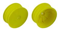 4WD Front Wheels, 2.2", 12mm hex, +1.5mm, fluorescent yellow