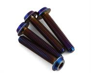 JConcepts 3x16mm "Top Hat" Titanium Screws (Blue) (4)