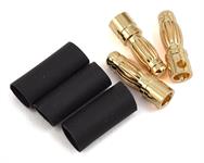 ProTek RC 4mm Short Serrated Male Bullet Connector w/Shrink Tube (3)