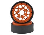 Vanquish Products KMC XD127 Bully 1.9" Beadlock Crawler Wheels (Orange) (2)