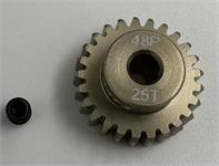 motordrev / pinion,  48P 25T, för 1:10, 3,175mm axel (7075 hard）