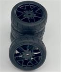 däck på svart fälg, HANKOOK FWD, Tread Belted tires Pre-glued set Pro-compound 34deg 24mm for Asphalt