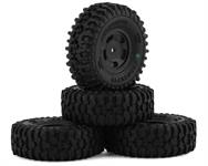 JConcepts SCX24 1.0" Tusk Pre-Mounted Tires w/Glide 5 Wheels (4) (Black) (Green)