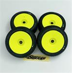 WHIPS Blue (Extra soft) X Pre-glued tires/Yellow wheels 4pcs