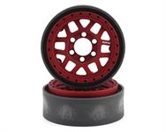 Vanquish Products KMC XD229 Machete V2 1.9" Beadlock Crawler Wheels (Red) (2)