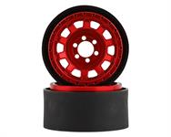 Vanquish Products KMC KM236 Tank 2.2" Beadlock Crawler Wheels (Red) (2)