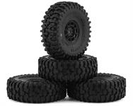 JConcepts Tusk 1.0" Pre-Mounted Tires w/Hazard Wheel (Black) (4) (Gold)