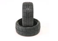 HANKOOK Tread Belted tires Pre-glued set Pro-compound 34deg 24mm for Asphalt (12 Spoke Black wheels + EXP-C)