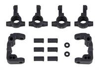 RC10B6.4 -1mm Scrub Caster and Steering Blocks, carbon