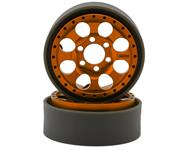 Vanquish Products KMC KM237 Riot 1.9" Beadlock Crawler Wheels (Orange Anodized) (2)