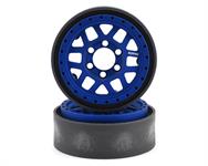 Vanquish Products KMC XD229 Machete V2 1.9" Beadlock Crawler Wheels (Blue) (2)