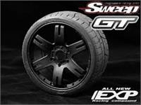 Sweep 1:8 EXP GT racing treaded glued tires 50deg. w/Belt(6ix Pak black wheel), 2pcs 