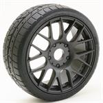 Sweep 1:8 GT racing treaded glued tires 45deg. w/Belt(EVO16 black wheel), 2pcs 