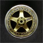 wheel Gold Chrome Lip with Gold Rivets