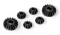 GRAPHITE GEAR DIFF BEVEL & SATELLITE GEARS (2+4) - LOWER