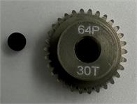 motordrev / pinion,  64P 30T, för 1:10, 3,175mm axel (7075 hard）