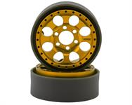 Vanquish Products KMC KM237 Riot 1.9" Beadlock Crawler Wheels (Gold Anodized) (2)