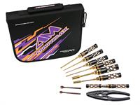 AM Toolset For 1/10 Electric Touring Cars (10pcs) With Tools Bag Black Golden
